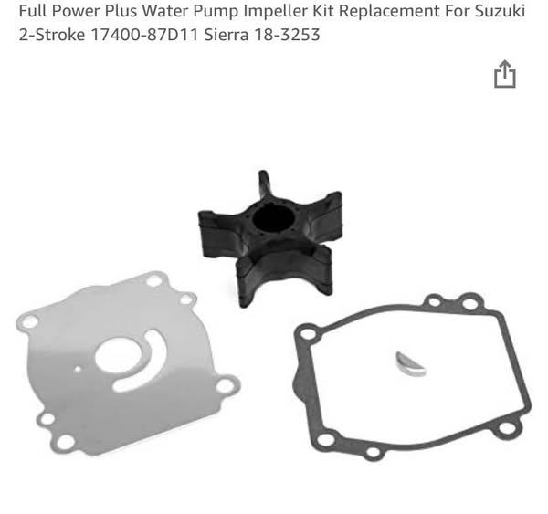 Full Power Plus Water Pump Impeller Kit Replacement For Suzuki 2-Stroke 17400-87D11 Sierra 18-3253
