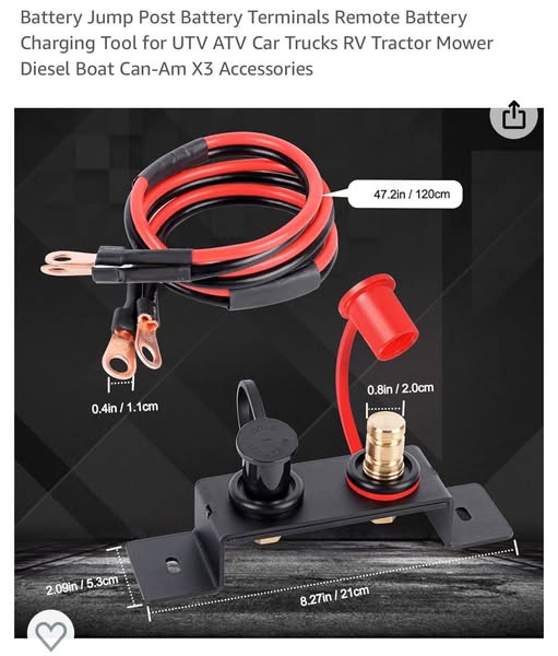 Battery Jump Post Battery Terminals Remote Battery Charging Tool for UTV ATV Car Trucks RV Tractor Mower Diesel Boat Can-Am X3 Accessories