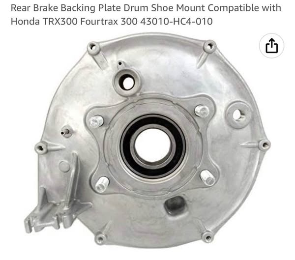 Rear Brake Backing Plate Drum Shoe Mount Compatible with Honda TRX300 Fourtrax 300 43010-HC4-010
