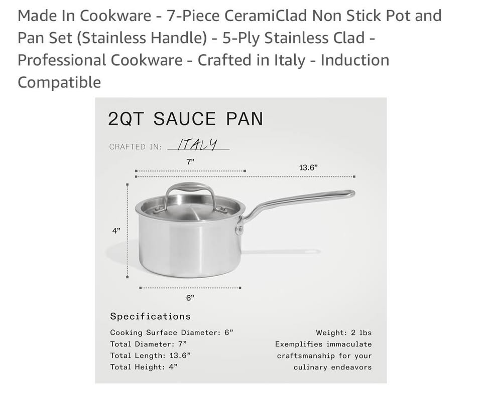 7-Piece CeramiClad Non Stick Pot and Pan Set (Stainless Handle) Incomplete missing Frying Pan