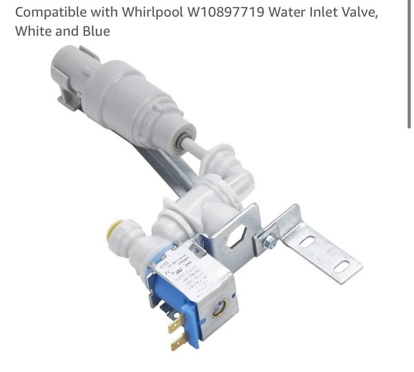 Whirlpool W10897719 Water Inlet Valve, White and Blue