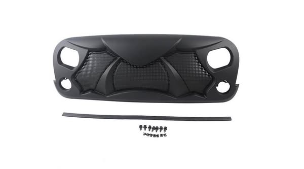 Maiker Cobra Series Front Grille Grid Grill for 2007-2018 Jeep Wrangler Rubicon Sahara Sport JK/JKU, Matte Black