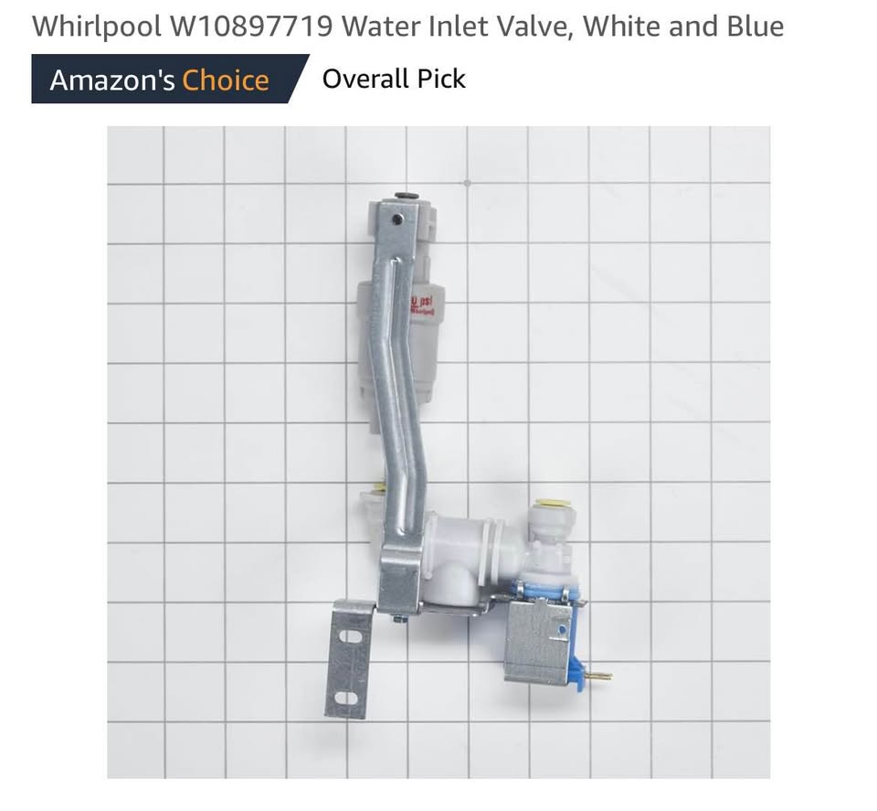 Whirlpool W10897719 Water Inlet Valve, White and Blue