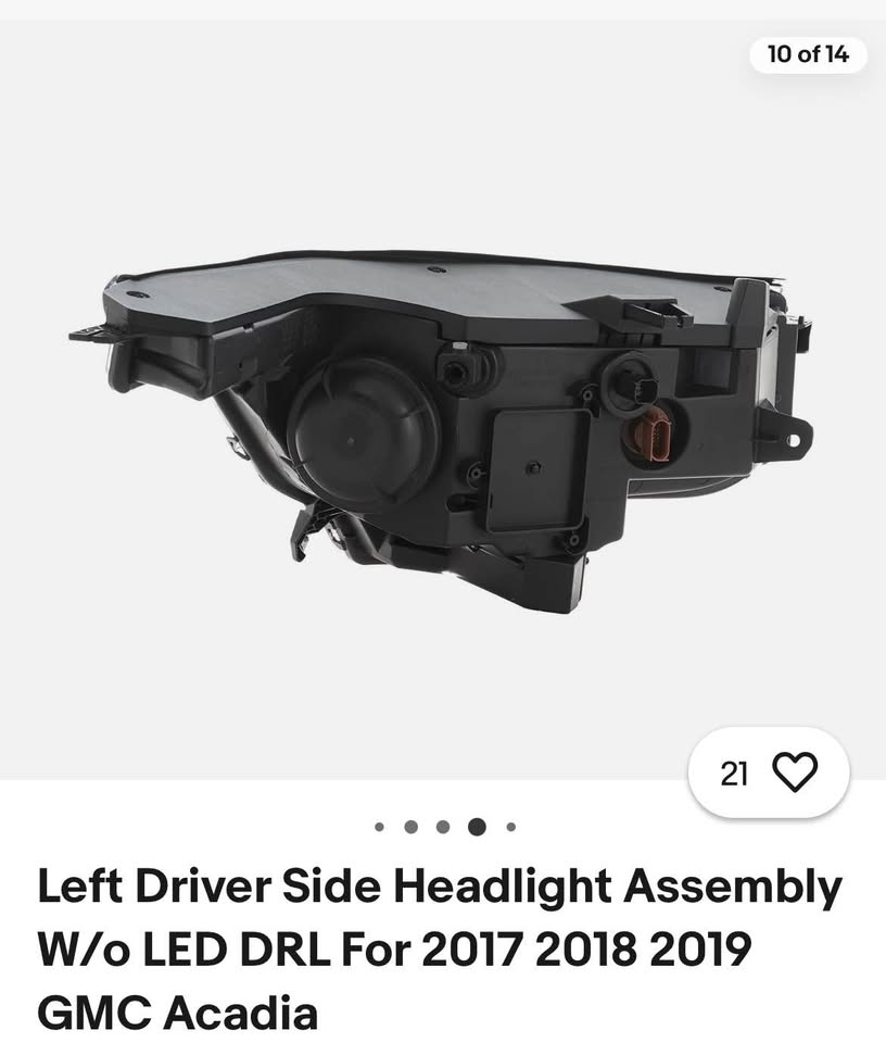 Left Driver Side Headlight Assembly W/o LED DRL For 2017 2018 2019 GMC Acadia