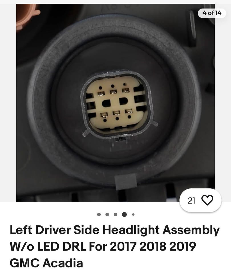 Left Driver Side Headlight Assembly W/o LED DRL For 2017 2018 2019 GMC Acadia