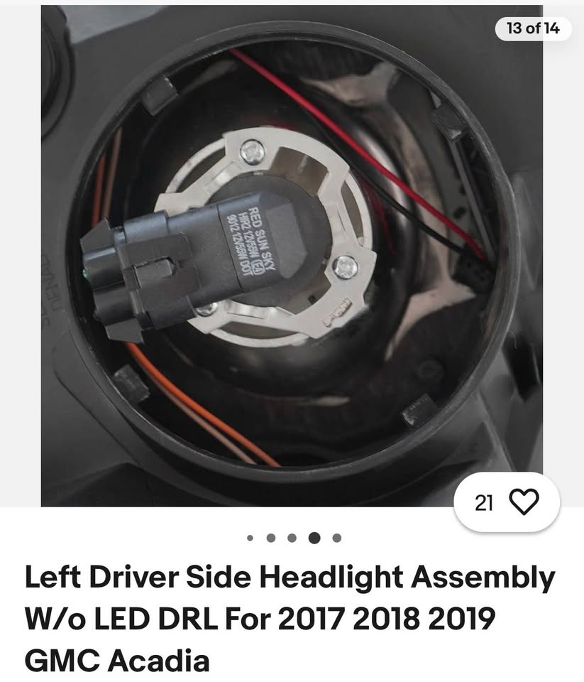 Left Driver Side Headlight Assembly W/o LED DRL For 2017 2018 2019 GMC Acadia