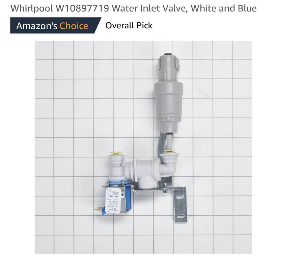Whirlpool W10897719 Water Inlet Valve, White and Blue