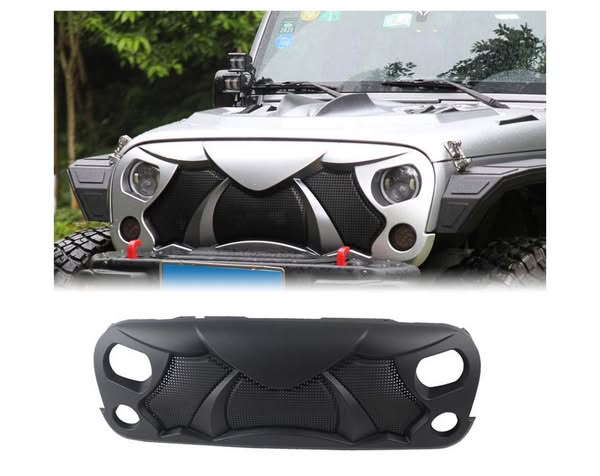 Maiker Cobra Series Front Grille Grid Grill for 2007-2018 Jeep Wrangler Rubicon Sahara Sport JK/JKU, Matte Black