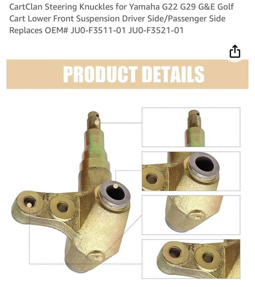 Steering Knuckles for Yamaha G22 G29 G&E Golf Cart