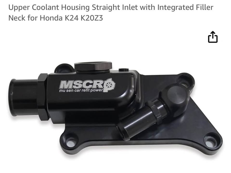 Upper Coolant Housing Straight Inlet with Integrated Filler Neck for Honda K24 K20Z3