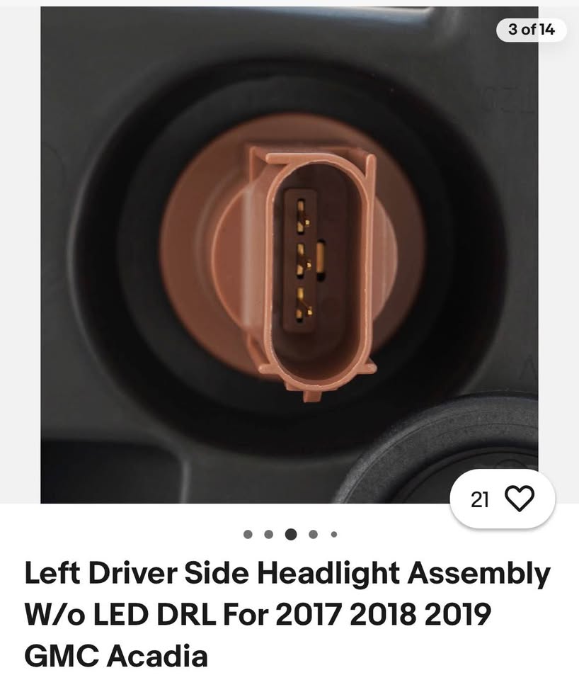 Left Driver Side Headlight Assembly W/o LED DRL For 2017 2018 2019 GMC Acadia