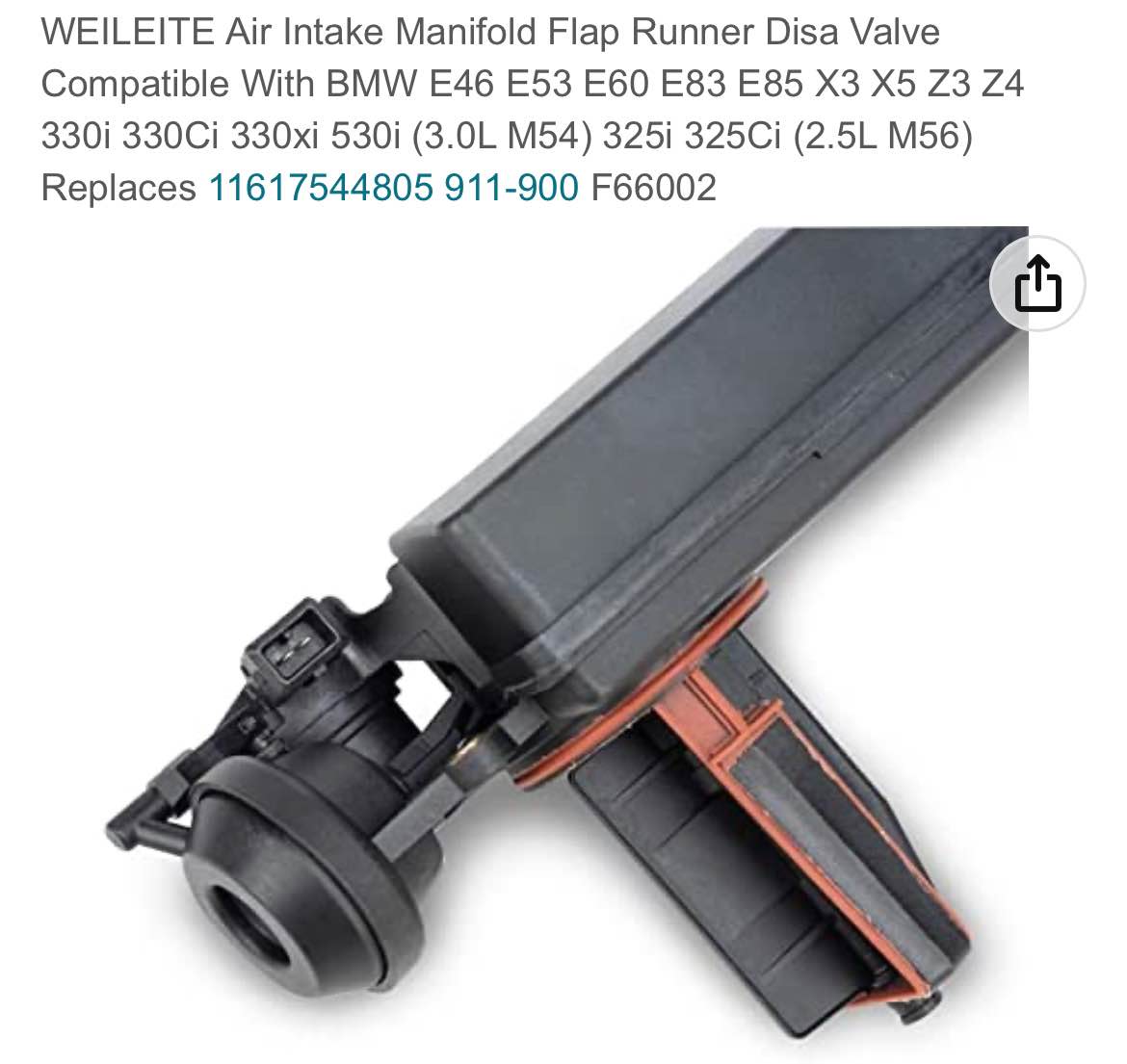 WEILEITE Air Intake Manifold Flap Runner Disa Value