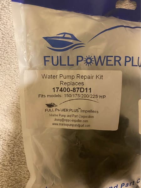 Full Power Plus Water Pump Impeller Kit Replacement For Suzuki 2-Stroke 17400-87D11 Sierra 18-3253