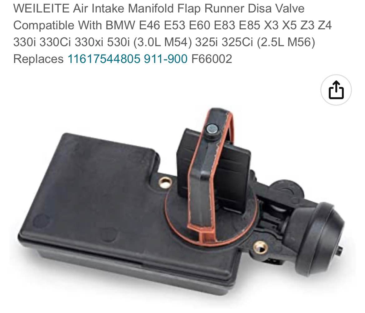 WEILEITE Air Intake Manifold Flap Runner Disa Value