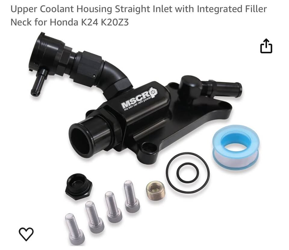 Upper Coolant Housing Straight Inlet with Integrated Filler Neck for Honda K24 K20Z3