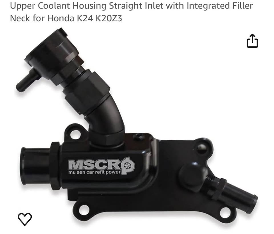 Upper Coolant Housing Straight Inlet with Integrated Filler Neck for Honda K24 K20Z3