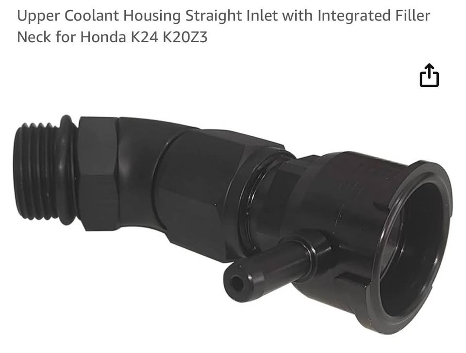 Upper Coolant Housing Straight Inlet with Integrated Filler Neck for Honda K24 K20Z3