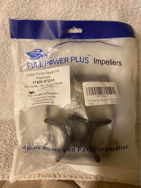 Full Power Plus Water Pump Impeller Kit Replacement For Suzuki 2-Stroke 17400-87D11 Sierra 18-3253