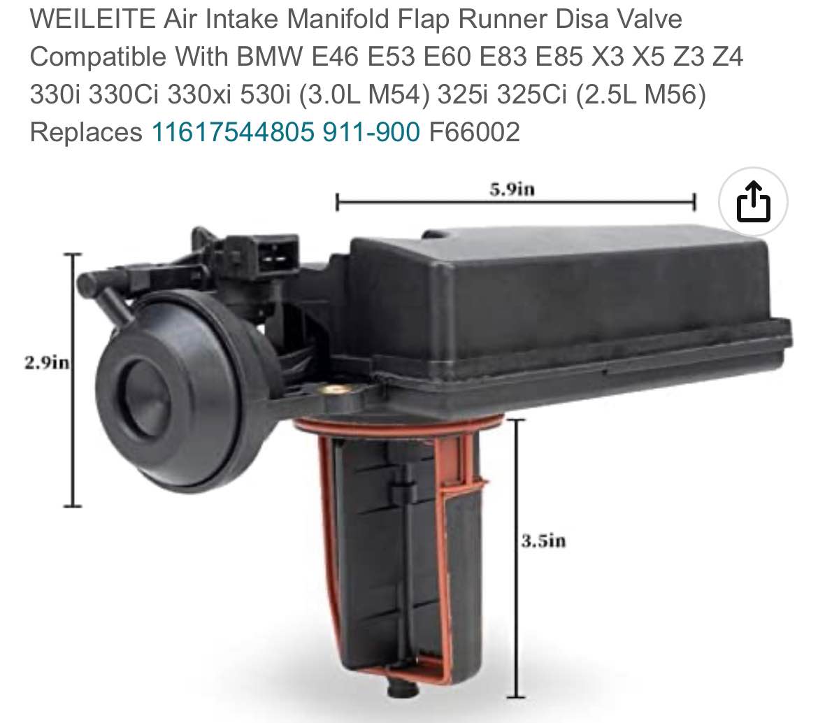 WEILEITE Air Intake Manifold Flap Runner Disa Value