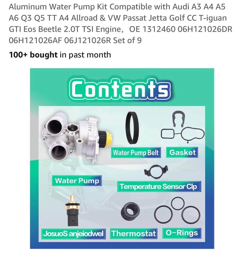 Aluminum Water Pump Kit