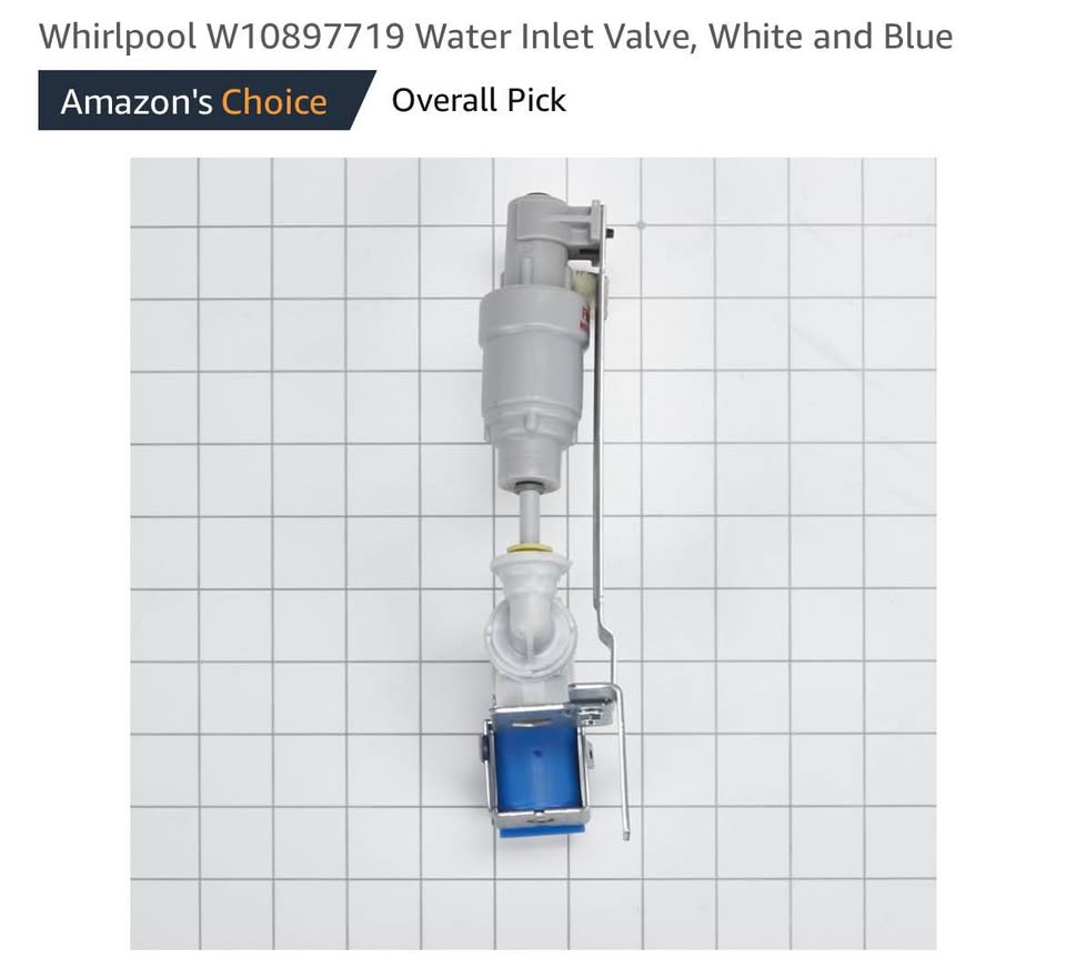 Whirlpool W10897719 Water Inlet Valve, White and Blue