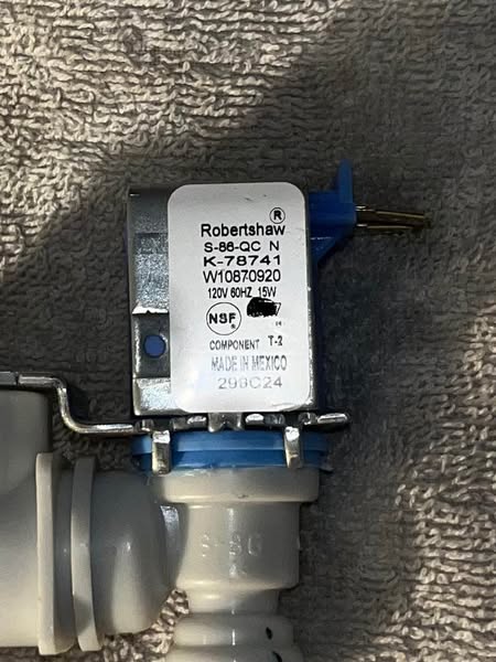 Whirlpool W10897719 Water Inlet Valve, White and Blue