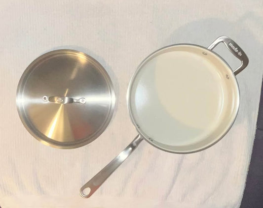 7-Piece CeramiClad Non Stick Pot and Pan Set (Stainless Handle) Incomplete missing Frying Pan