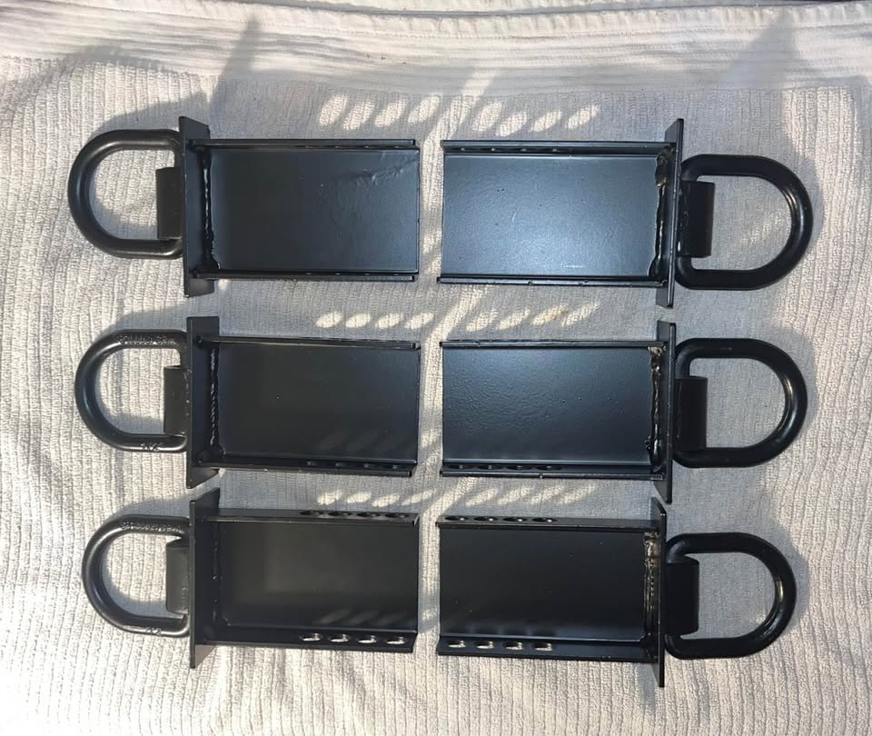 6Pcs Stake Pocket D Rings Trailer Tie Down with Hitch Pin 2” x 4” 12000lbs Heavy Duty