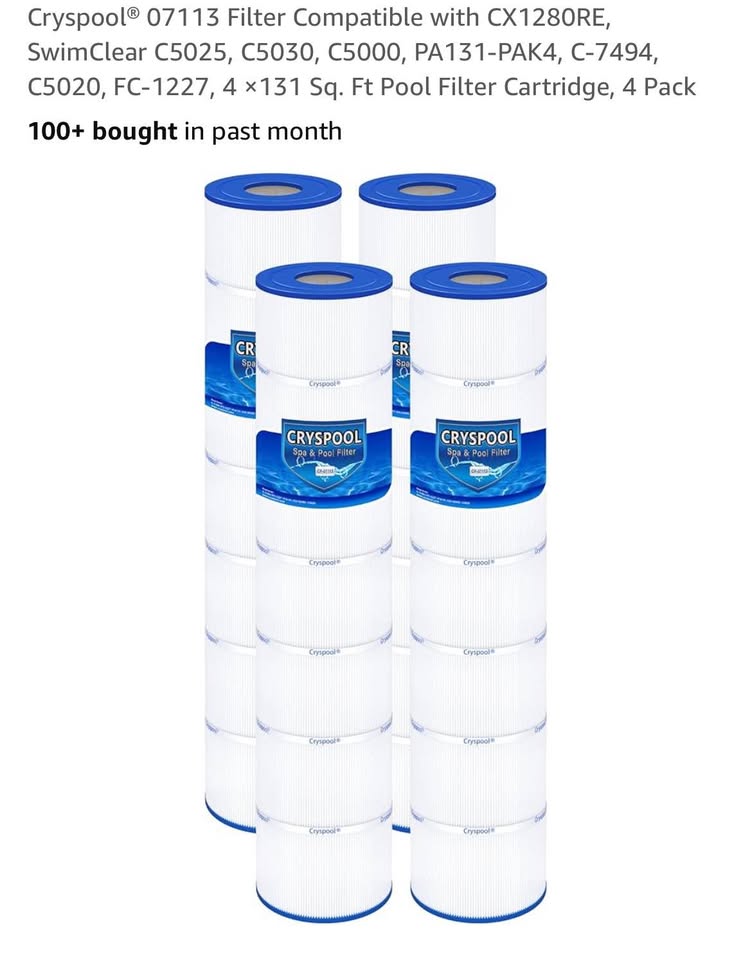 4 ×131 Sq. Ft Pool Filter Cartridge, 4 Pack