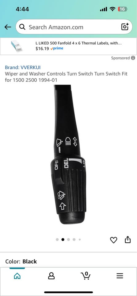 Wiper and Washer Controls Turn Switch Turn Switch Fit for 1500 2500 1994-01