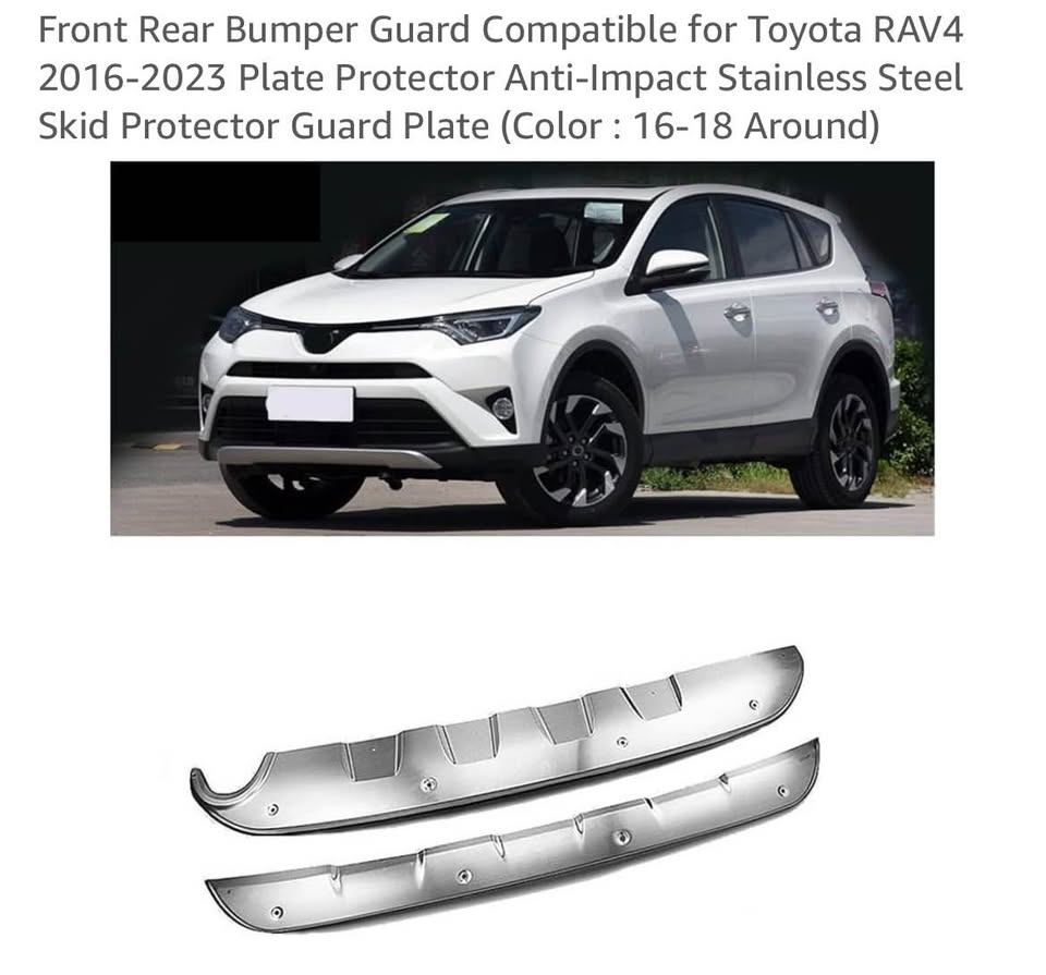 Front Rear Bumper Guard Toyota RAV4 2016-2023 Plate Protector Anti-Impact Stainless Steel