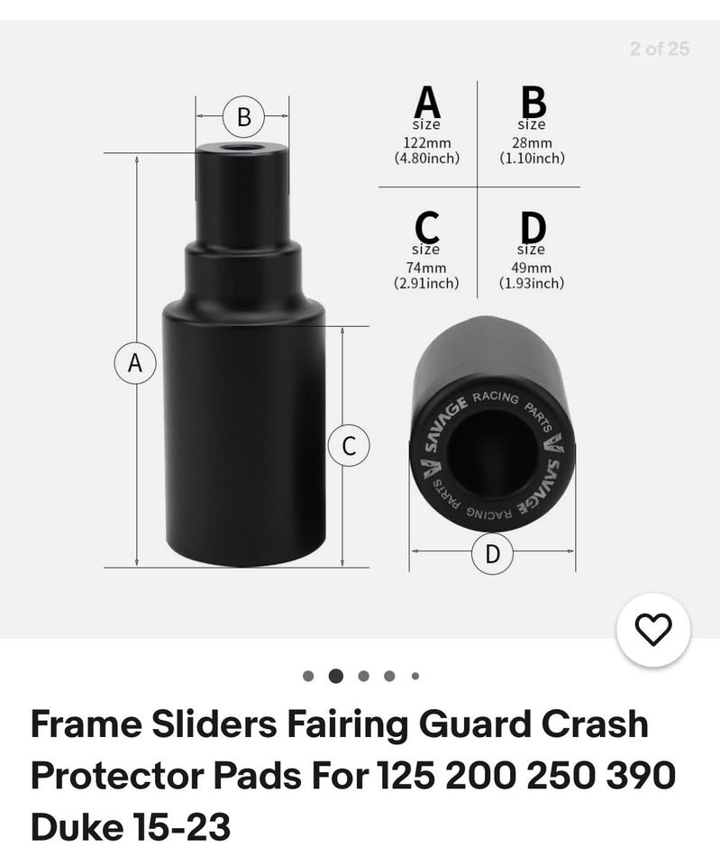 Savage Frame Sliders Fairing Guard Crash Protector Pads For 125 200 250 390 Duke 15-23