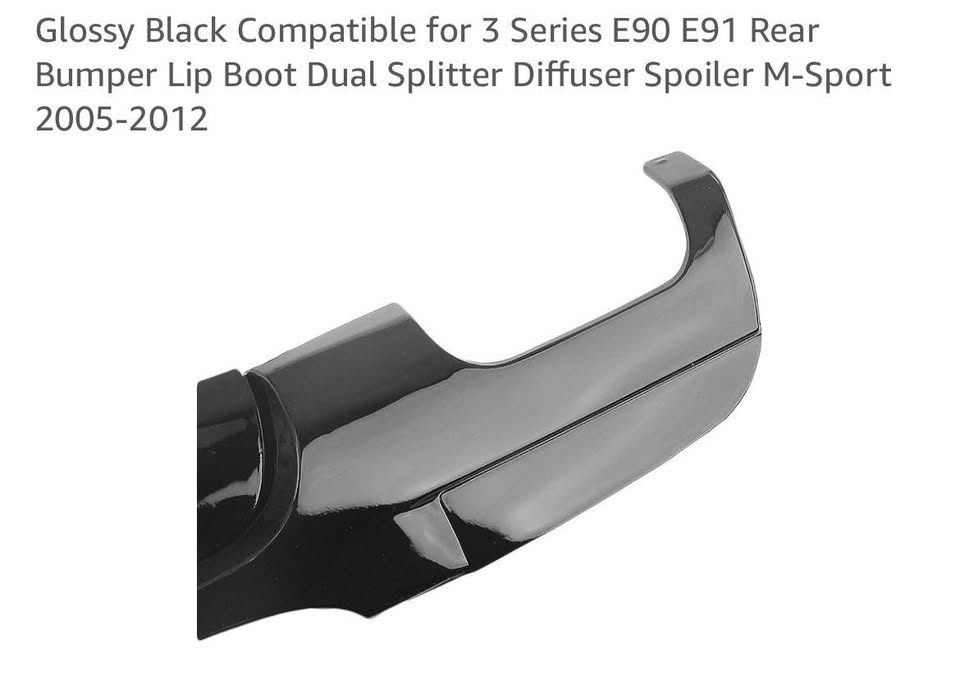 Glossy Black Comp for 3 Series E90 E91 Rear Bumper Lip Boot Dual Splitter Diffuser Spoiler M-Sport