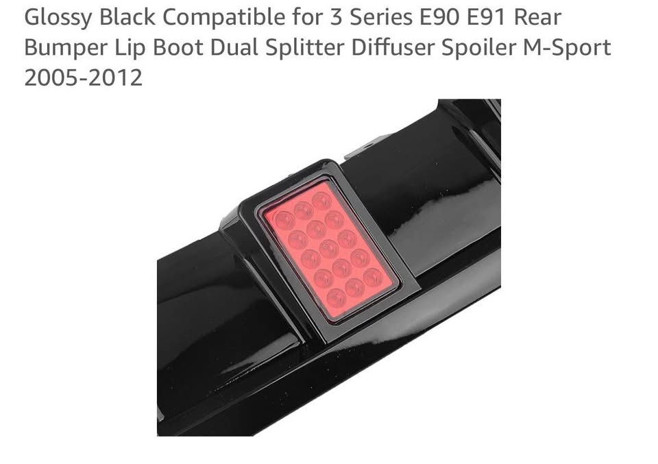 Glossy Black Comp for 3 Series E90 E91 Rear Bumper Lip Boot Dual Splitter Diffuser Spoiler M-Sport