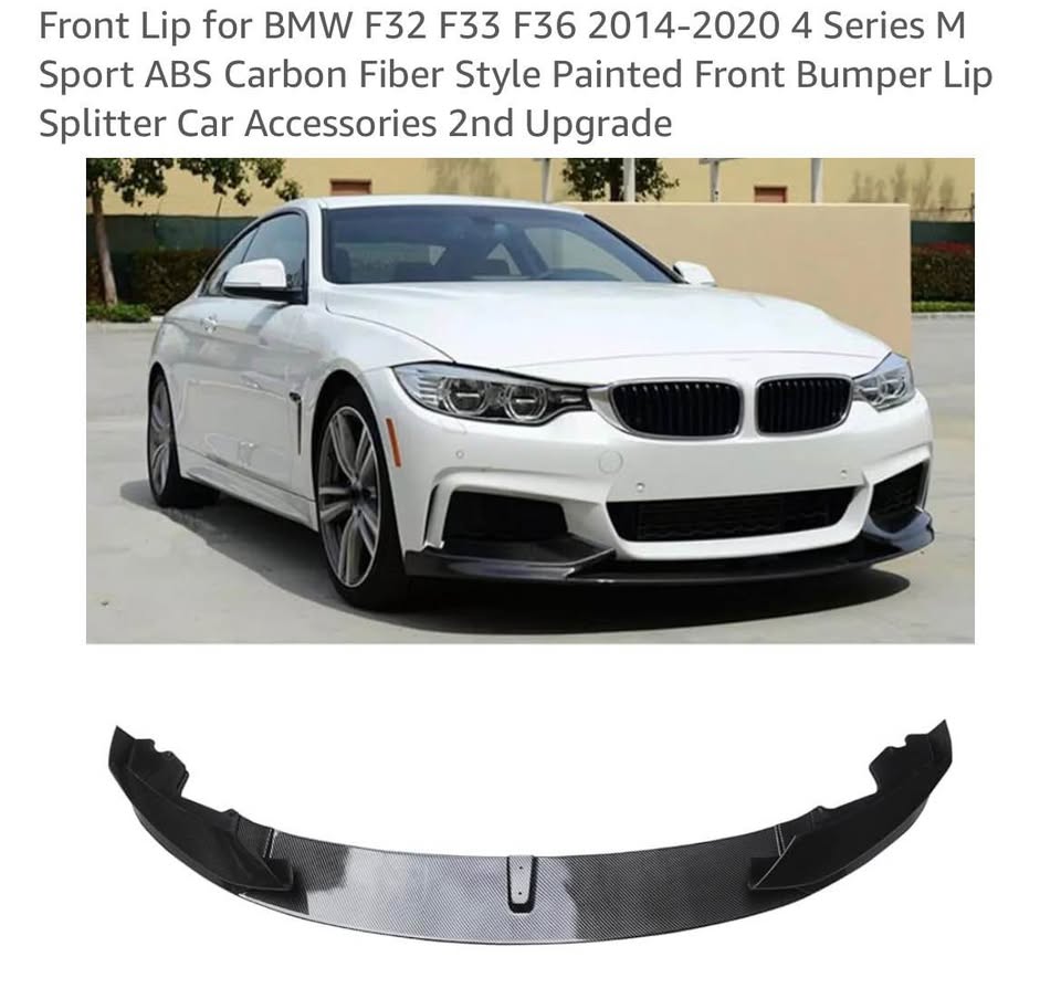 Front Lip for BMW F32 F33 F36 2014-2020 4 Series M Sport ABS Carbon Fiber Style 2nd Upgrade
