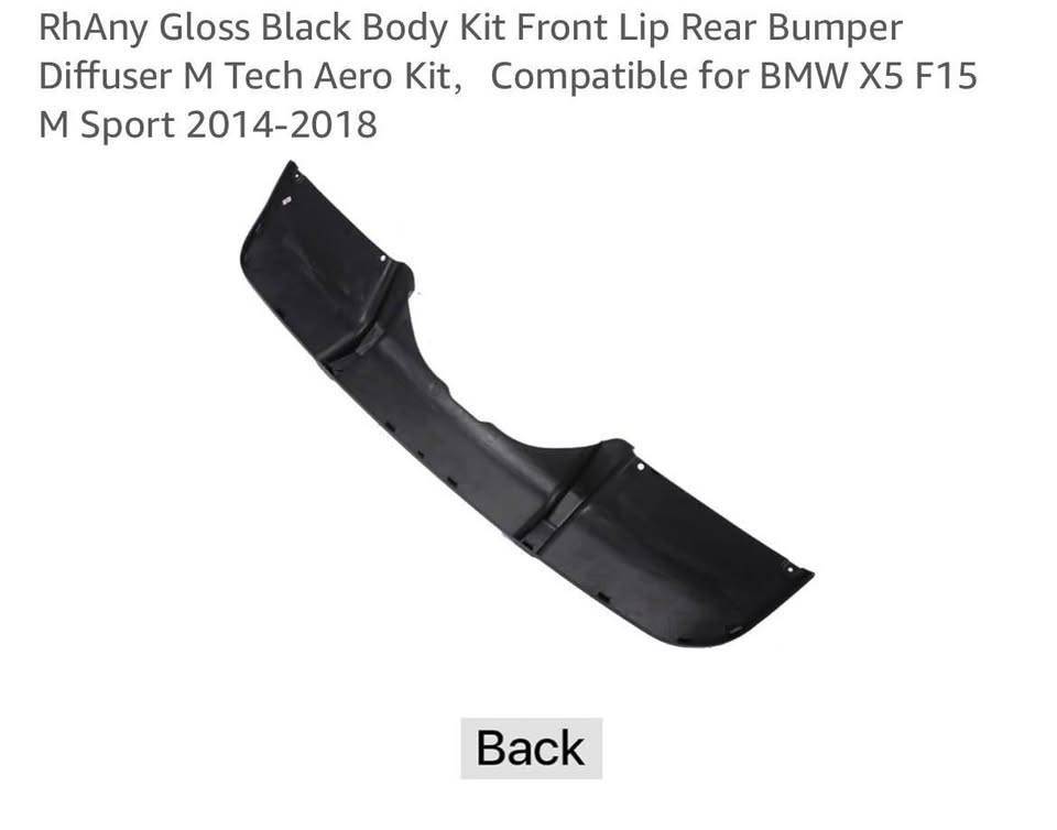 Gloss Black Body Kit Front Lip Rear Bumper Diffuser M Tech Aero Kit for BMW X5 F15 M Sport ‘14-‘18