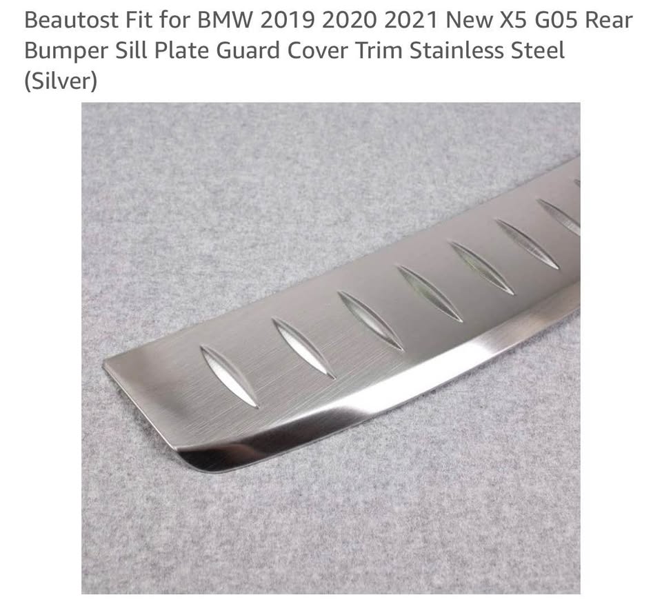 Fit for BMW 2019-2021 New X5 G05 Rear Bumper Sill Plate Guard Cover Trim Stainless Steel (Silver)