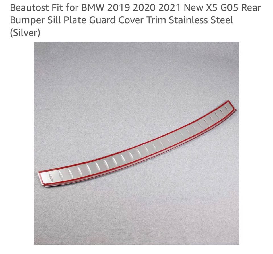 Fit for BMW 2019-2021 New X5 G05 Rear Bumper Sill Plate Guard Cover Trim Stainless Steel (Silver)