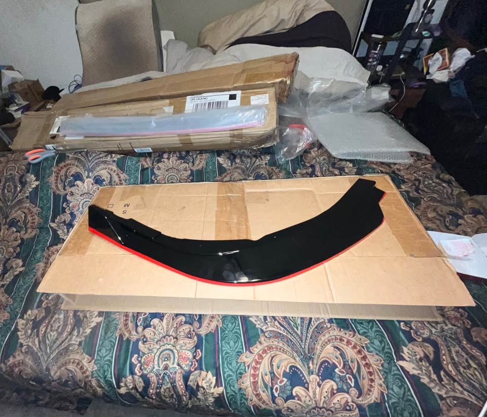 Front Bumper Lip for Toyota Camry SE/XSE/TRD Sport Style 2021 2022 3PC Gloss Black with The Red