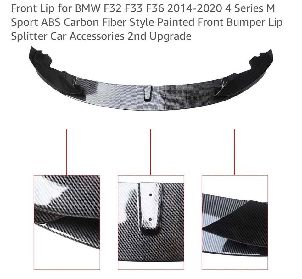 Front Lip for BMW F32 F33 F36 2014-2020 4 Series M Sport ABS Carbon Fiber Style 2nd Upgrade