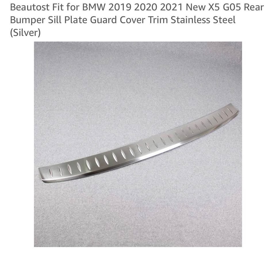 Fit for BMW 2019-2021 New X5 G05 Rear Bumper Sill Plate Guard Cover Trim Stainless Steel (Silver)