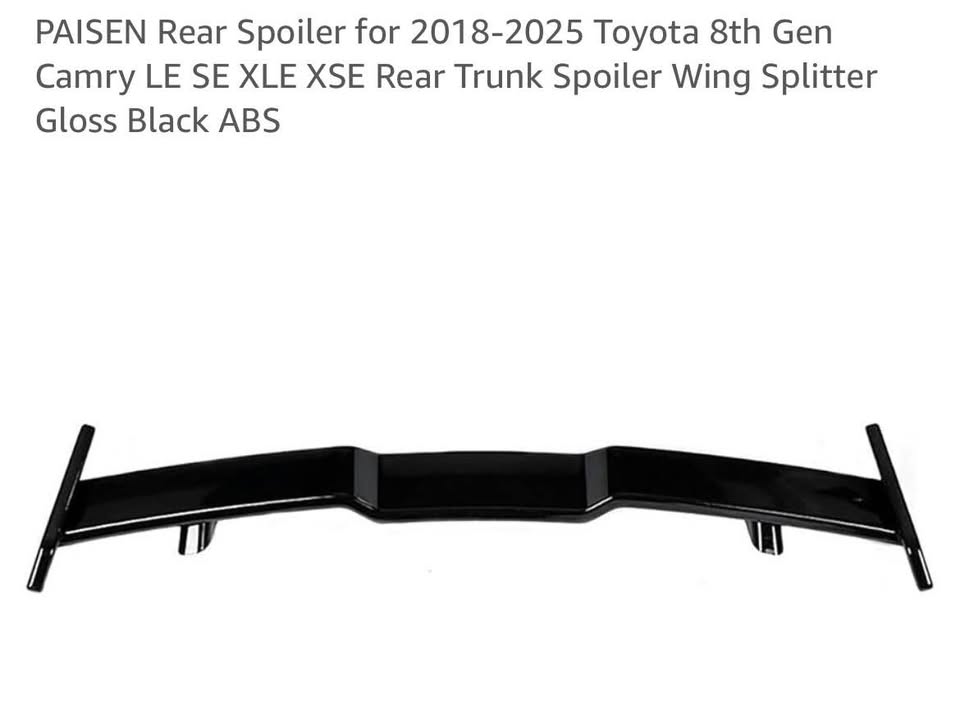 Rear Spoiler for ‘18-‘25 Toyota 8th Gen Camry LE SE XLE XSE Rear Trunk Spoiler Wing Splitter Black
