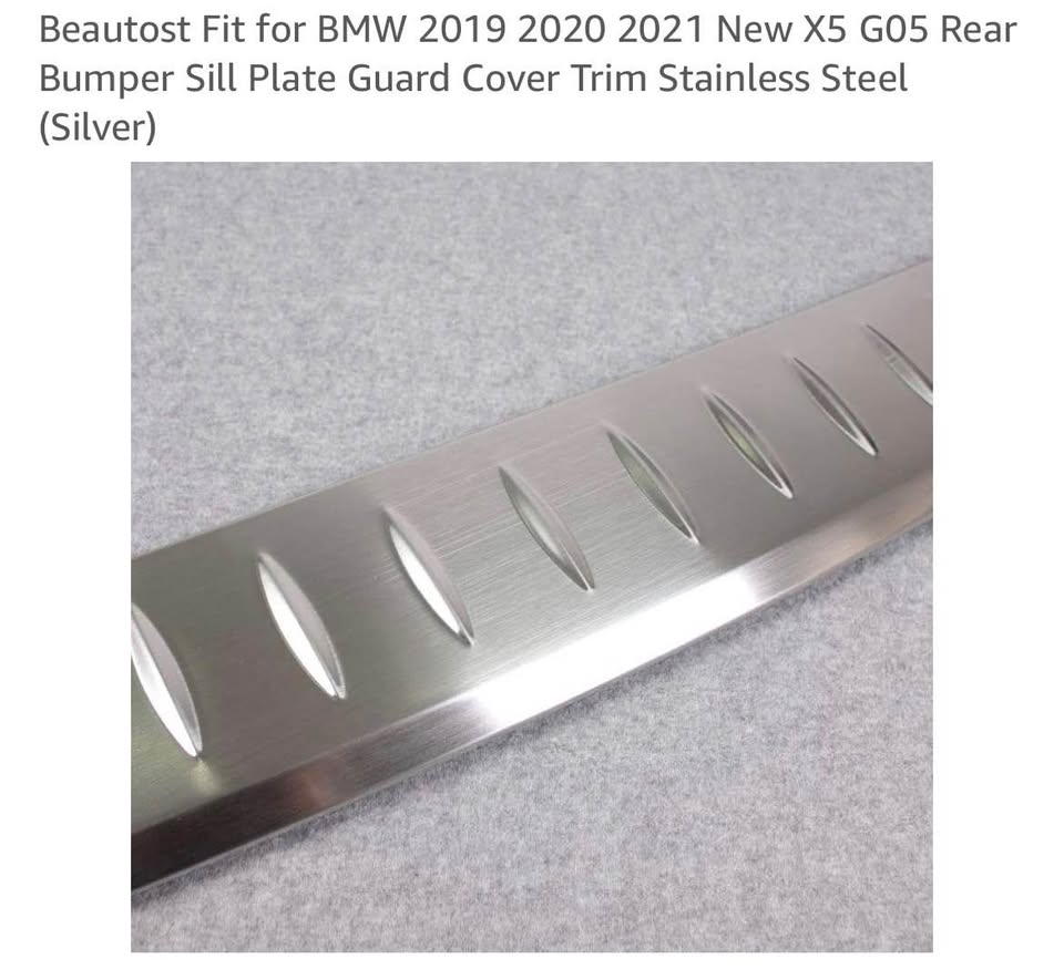 Fit for BMW 2019-2021 New X5 G05 Rear Bumper Sill Plate Guard Cover Trim Stainless Steel (Silver)