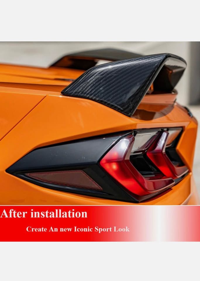 For 2020-2023 Chevrolet Corvette C8 Stingray Carbon Fiber Rear Trunk Wing Spoiler
