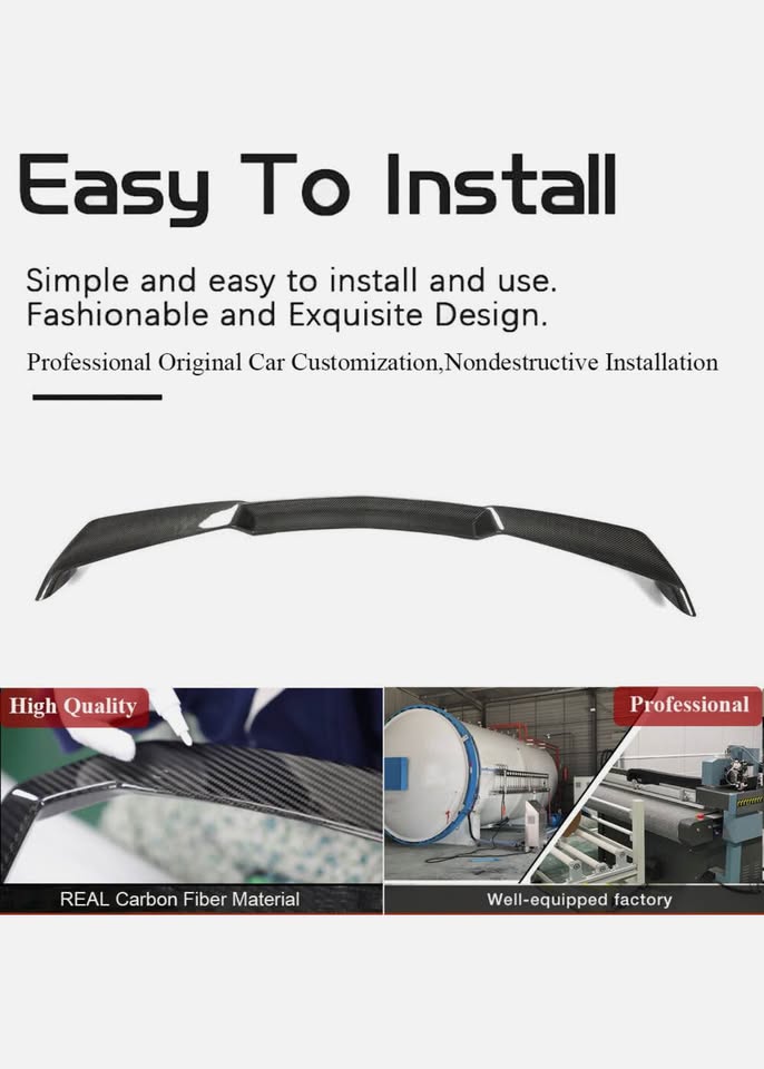 For 2020-2023 Chevrolet Corvette C8 Stingray Carbon Fiber Rear Trunk Wing Spoiler