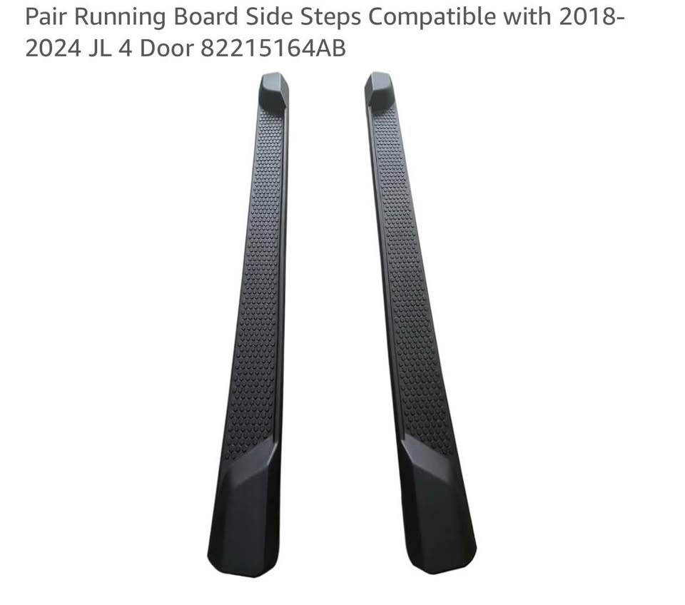 Pair Running Board Side Steps Compatible with 2018-2024 Jeep Wrangler JL 4 Door 82215164AB
