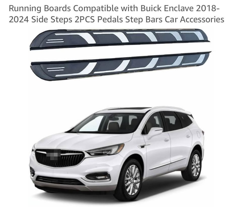 Running Boards Comp w/ Buick Enclave 2018-2024 Side Steps 2PCS Pedals Step Bars Car Accessories